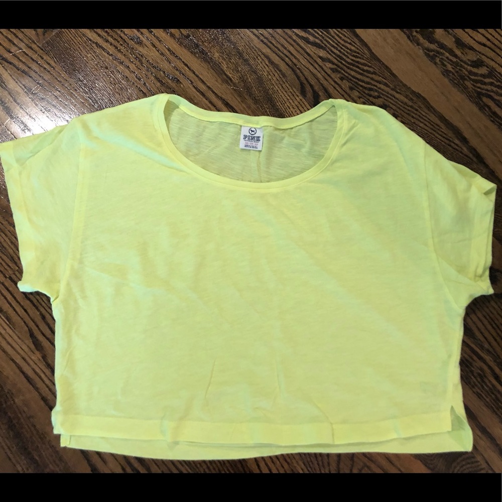 Yellow PINK crop top
